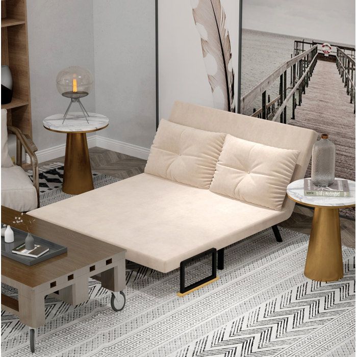Fauteuil convertible 1 place beige 102 x 73 x 81 cm dossier 5 positions lit simple