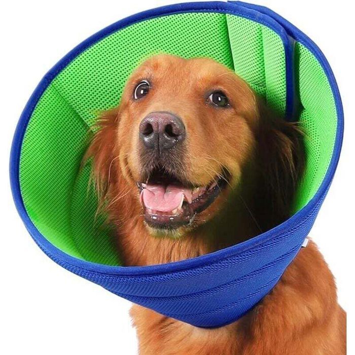 Collerette de récupération pour chien - LUSKYKA® - Souple et légère - Anti-lechage et grattage - Ajustable - Respirant