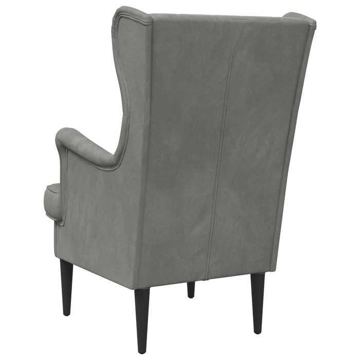 Confortable Fauteuil simple pour salon bureau chaise relax Gris foncé Velours__27936