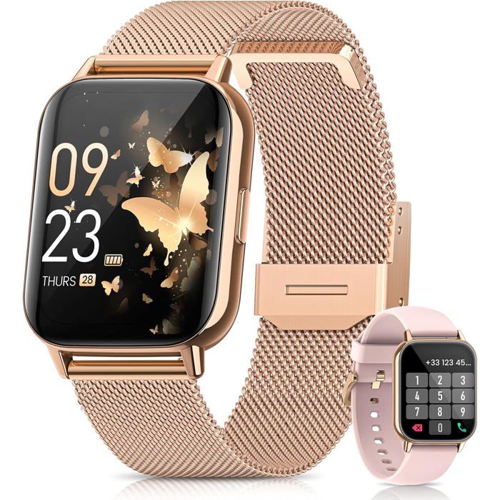2026 Nouveau Montre Connectée Femme 1.85 Amoled Smartwatch Avec Appel Bluetooth/Fonction Féminine/Fréquence Cardiaque/Spo2/[S82]
