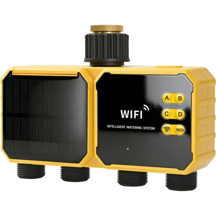 Programmateur arrosage solaire WiFi avec capteur pluie contrôleur intelligent extérieur G3/4 recharge solaire et USB-C pour