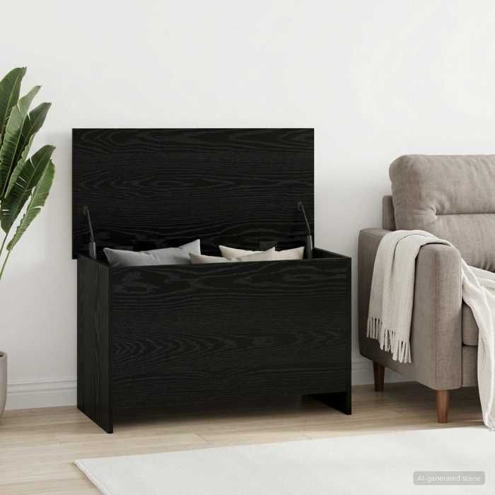 vidaXL Coffre de rangement avec stockage Chêne noir 80 x 40 x 50 cm 8011260