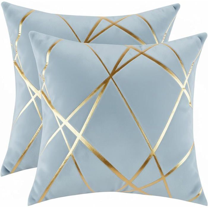 Housses de Coussins Velours Coussin Decoratif Canape 40x40 cm Gris Moderne Taie 40 x 40 cm (Lot de 2) Gris Argenté GRIS ARG COUSSIN