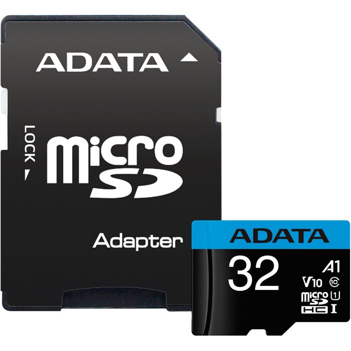 Carte mémoire flash ADATA 32GB microSDHC Class 10 - Capacité 32 Go - Vitesse de lecture jusquà 50 Mo/s