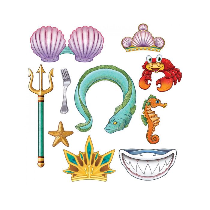 Kit photobooth princesse sirène 10 Accessoire