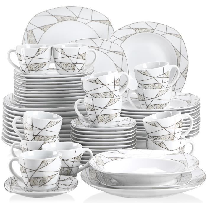 60pcs Services de Table Complets Porcelaine