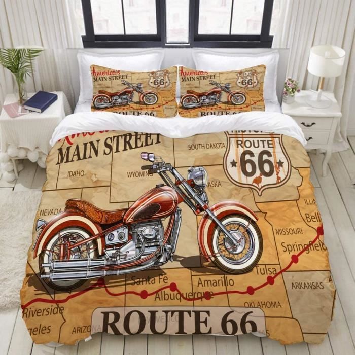 Housse de couette 220x240cm,Housse de Couette,Affiche Moto Vintage