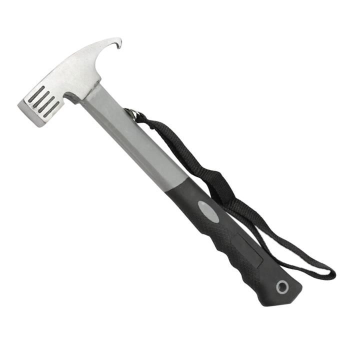 Marteau à piquets de tente léger 2 en 1 marteau extracteur de clous pour jardinage Gris