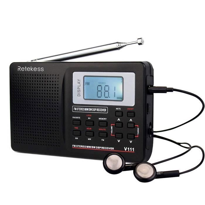 Retekess TR604 Radio Portable FM, Poste Radio Pile et Secteur