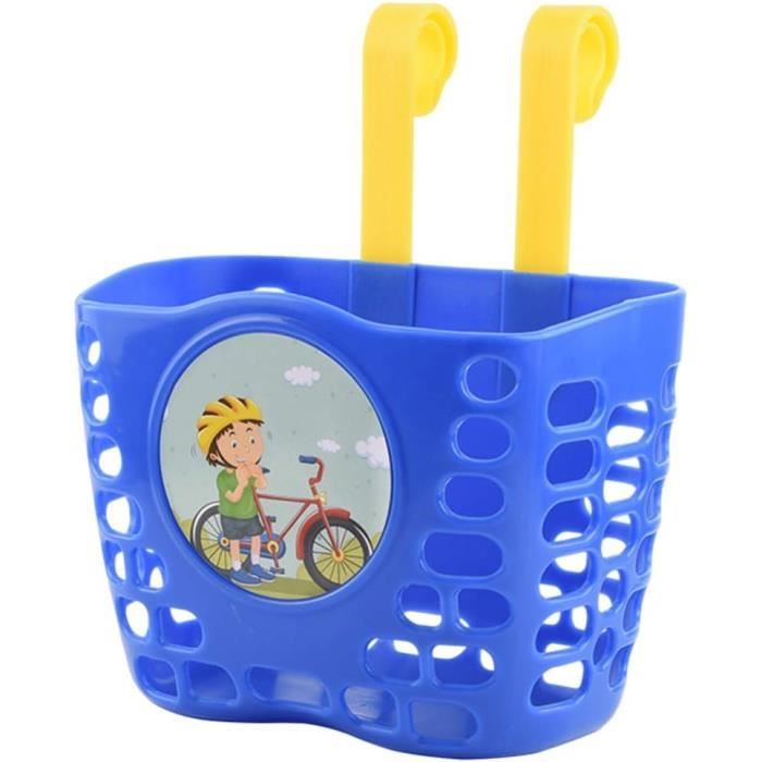 Panier Vélo Enfant 21x12x14cm – Plastique Résistant, Fixation Sangles, Noir, Pour Guidon 0,9\"