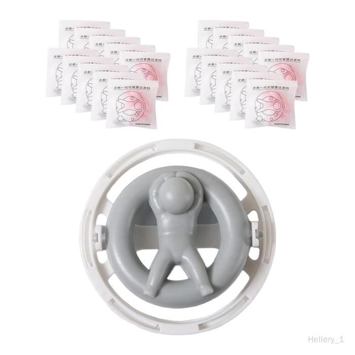 Lot De 6 Filtres à Peluches Pour Machine à Laver - Balle Flottante Avec Filet - Capture Poils D'Animaux, Cheveux - 19x9.2 Cm - 9