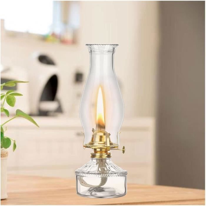 Lampe à huile ancienne verre transparent moulé Hong Kong (Gebraucht) in