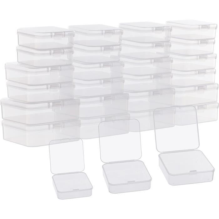 Winter Shore Lot De 6 Petites Boîtes Plastiques Transparentes Avec Couvercles - 9,5 X 6,5 X 2,6 Cm