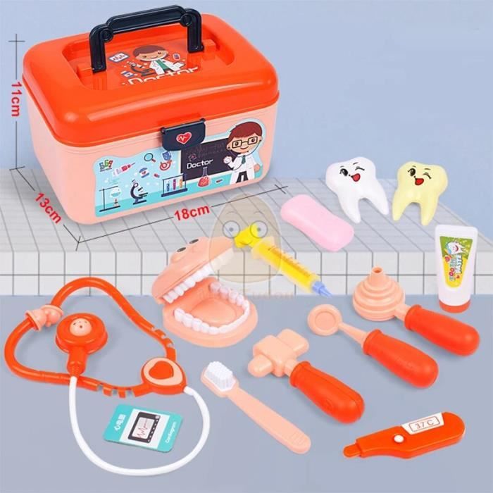 Orange - Ensemble de jeu de dentiste pour enfants, jeu de Simulation de  rôle pour filles, outil médical pour