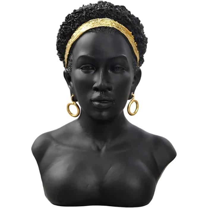 Figurines Sculpture Femme Africaine Buste Statue Collection Artisanat