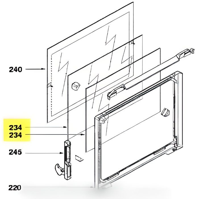 Profil Supérieur De Porte Pour Four Sauter - AS0001414 - Pièce Détachée Neuve