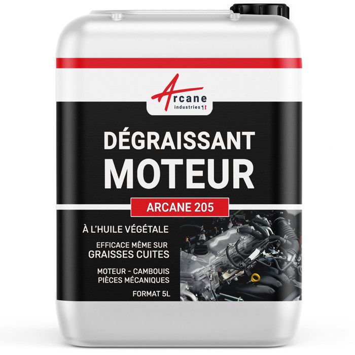 Dégraissant moteur graisses épaisses cambouis molykote Ester méthylique de colza DÉGRAISSANT MOTEURS ARCANE INDUSTRIES - 5 L