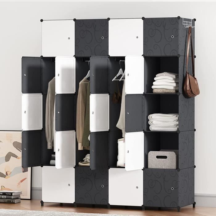 Armoire,Penderie Vetement,Étagères de Rangement,Armoire Modulable pour