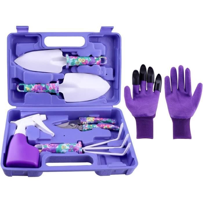 Kit Jardinage 16 Pièces Floral - Outils à Main Aluminium, Sécateur, Gants, Sac De Rangement, Idéal Cadeau