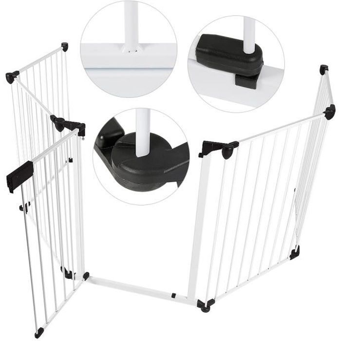 Barri/ère de S/écurit/é Enfant B/éb/é Grille de Protection Chemin/ée Pare-Feu de Chemin/ée 6 Pans blanc