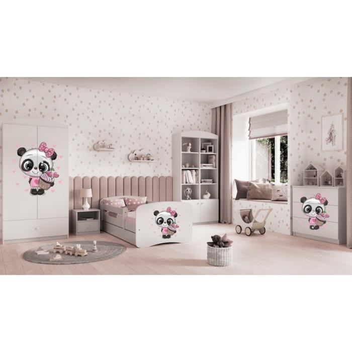 Kocot Kids Lit panda blanc Babydreams avec un tiroir sans matelas 160/80 - 5903282042926 Kocot Kids Lit panda blanc Babydreams avec un tiroir sans matelas 160/80 - 5903282042926