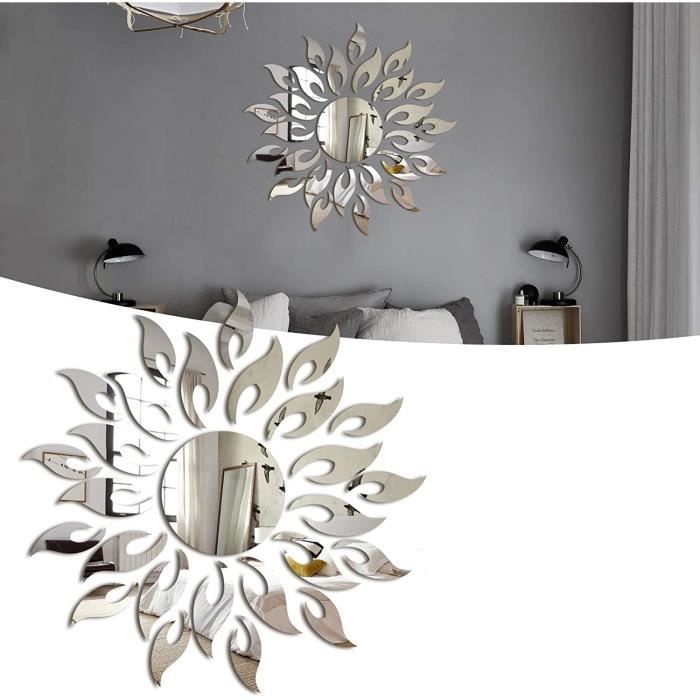 Angoily 2pièces Miroir Autocollant Pour Maison Chambre Et Salle De Bain Stickers Muraux Décoratifs Avec Effet Miroir Net Et Élégant Lot De