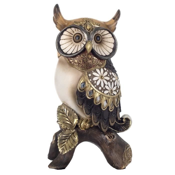 Deux Statuettes Chouette Et Hibou En Résine – Fait Main France