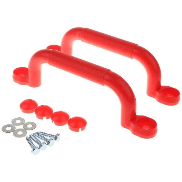 Lot De 2 Poignées D'escalade Pour Aire De Jeux – PE Et Fer, Anti-dérapantes, 24 X 7 Cm – Cabane, Toboggan
