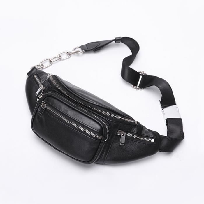 Sac banane,en cuir véritable pour hommes,taille en cuir de vache véritable,d' décontractée,de