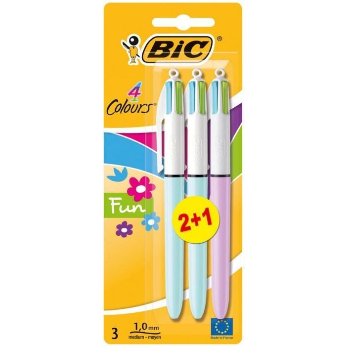 BIC 4 Couleurs FLUO - stylo bille 4 couleurs - Cdiscount Beaux-Arts et  Loisirs créatifs