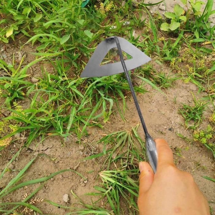 YEELOR Warren Binette Triangulaire Acier Carbone - Manche Réglable 144,8 Cm Inox - Outil Jardinage Robuste