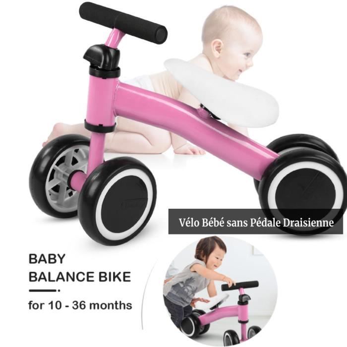 Draisienne Bébé 3 En 1 - Vélo Sans Pédales 18 Mois à 4 Ans - Transformable Tricycle - Blanc - Poids Max 15kg - 10