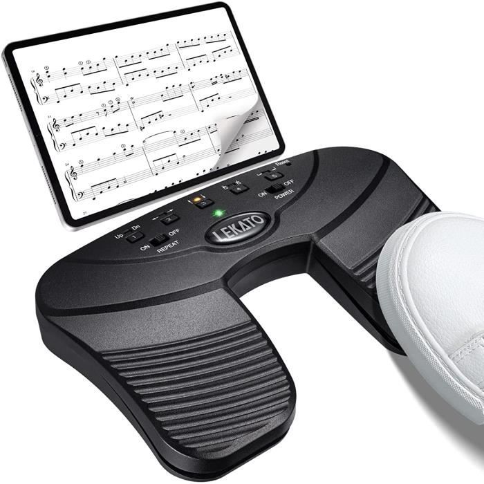 Noir - Pédale De Tourne-page Bluetooth, Sans Fil, Usb, Rechargeable, Silencieuse, Pour Ipad, Iphone, Tablette