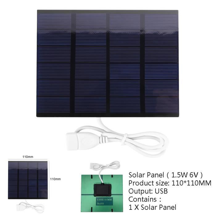 Panneau Solaire Mini 2W 6V - Chargeur Portable énergie Solaire Pour Téléphone, LED, Ventilateur