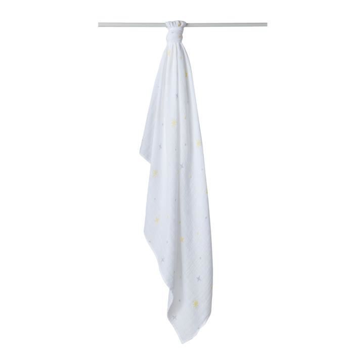 Babycalin Lange Bebe En Coton 1 X 1 Cm Blanc Imprime Motif Etoile Cdiscount Puericulture Eveil Bebe