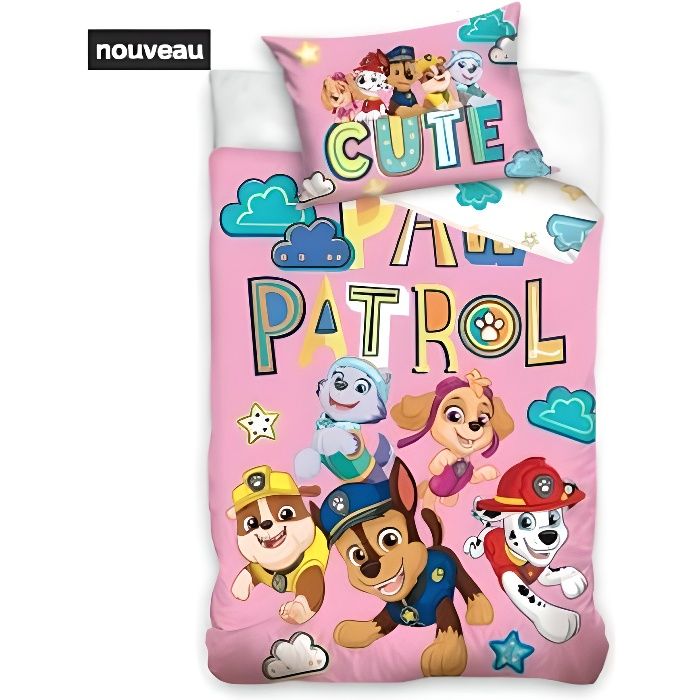 Parure De Lit Enfant Paw Patrol 2 Pièces - Housse De Couette 100x135 Cm + Taie 40x60 Cm, 100% Coton Öko-Tex - 6
