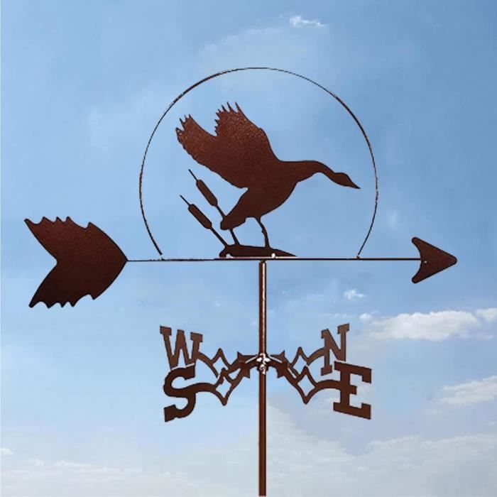 Girouette Coq Rétro En Métal – Décoration Toit Jardin Cour – Style Vintage Antirouille