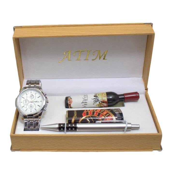 acier doré montre atim homme