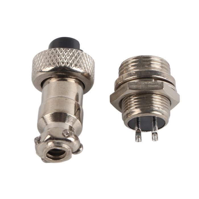 10 Connettori GX12 2 Pin In Metallo – Spina Aviazione Maschio/femmina Per Data Logging E Inclinometri