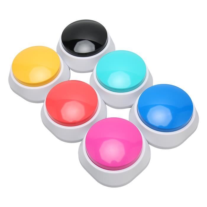 Comparer les prix de Lot de 6 buzzers de Dressage enregistrables chien enregistrement bouton professionnel 30 secondes enregistrement personnalisé