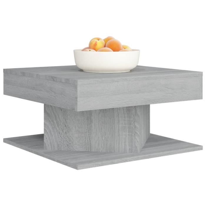 LESS Table basse Sonoma gris 57x57x30 cm Bois d'ingénierie A3 ...