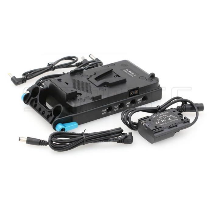 UNIX-SO Piastra Alimentazione V-Mount – 3x D-Tap 14.8V E USB 5V/2.1A, Con Cavo Per Sony DV - 3