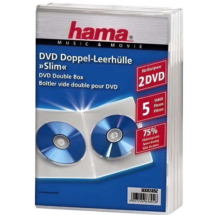 10 boîtiers DVD slim (7 mm) - 2 DVD - Noirs - CD vierge - Achat