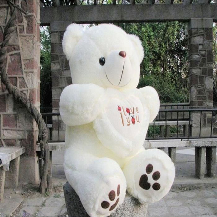 1pc 50cm 70cm Peluche Jouet En Tenant Amour Coeur Gros Nounours Doux Pour La Saint Valentin Filles Anniversaire Jou Cdiscount Jeux Jouets