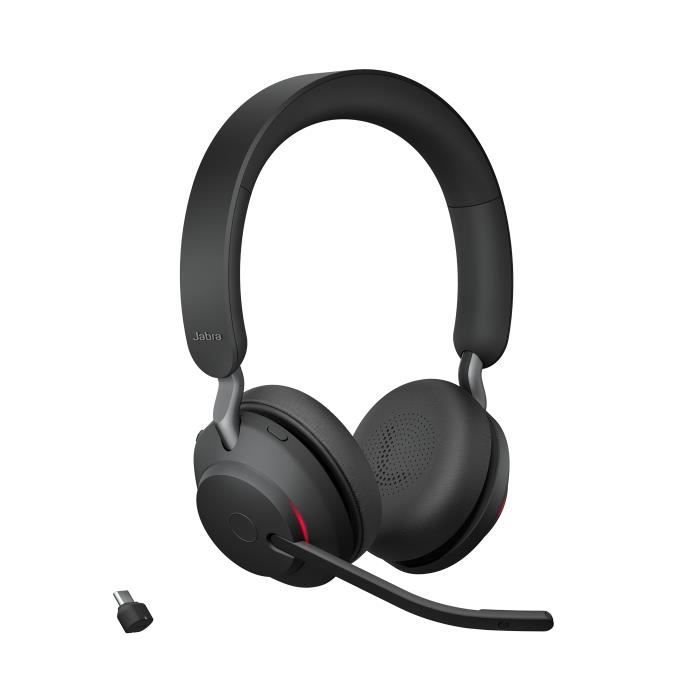 Casque sans fil - JABRA - Evolve2 65 - USB-C - Stéréo - Anti-bruit actif