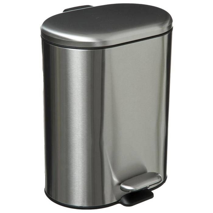 5five - poubelle soft close métal 6l siliflex inox