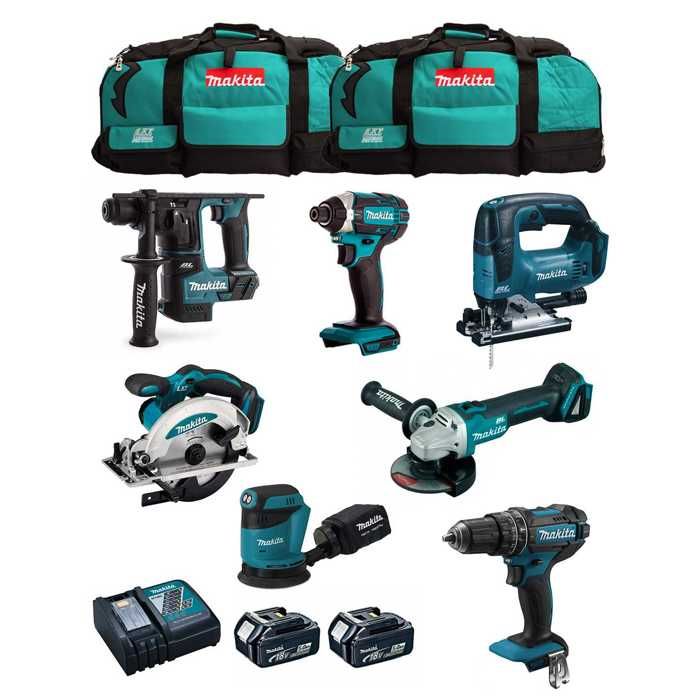 Kit d'outils MAKITA MK702 8 outils 2 batteries 5Ah Sans fil 18V