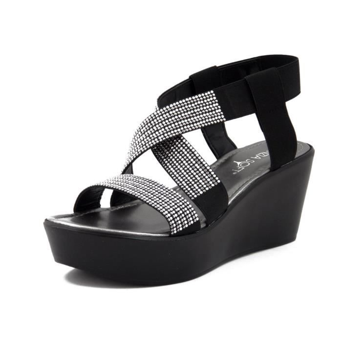 sandale elastique noir