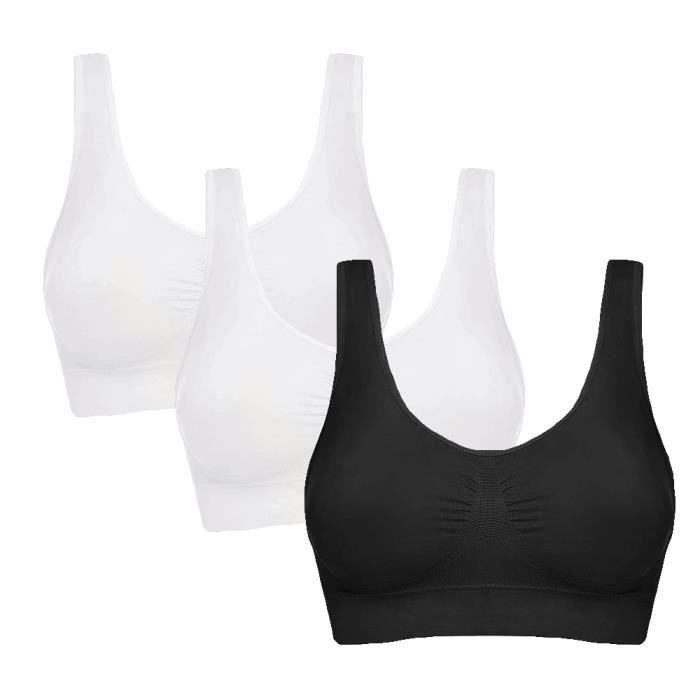 3 soutiens-gorge pour femmes, soutien-gorge de sport à fermeture éclair