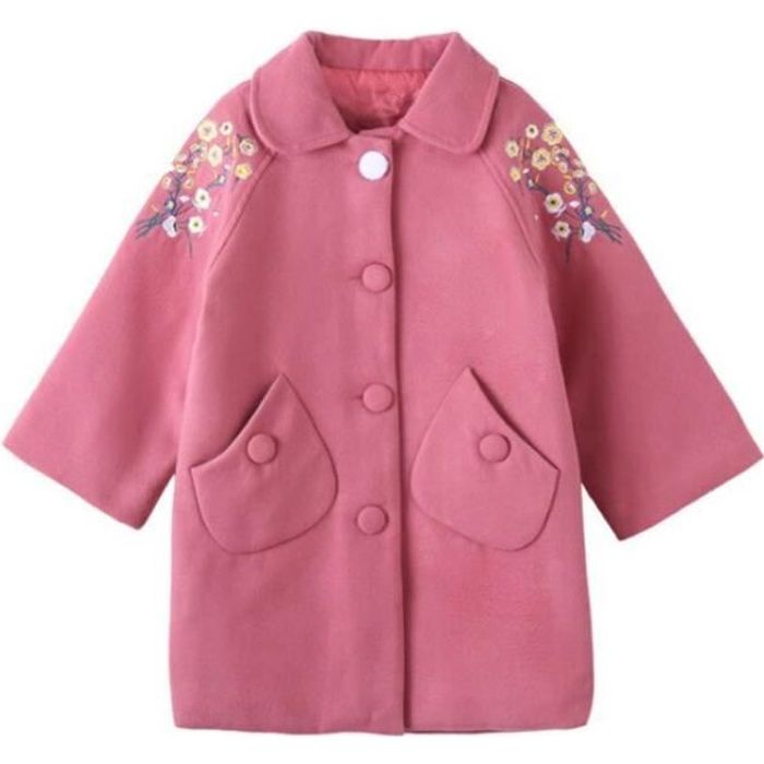 Manteau d'hiver pour filles veste en laine épaisse lh0928qmdsjakt05s Rose